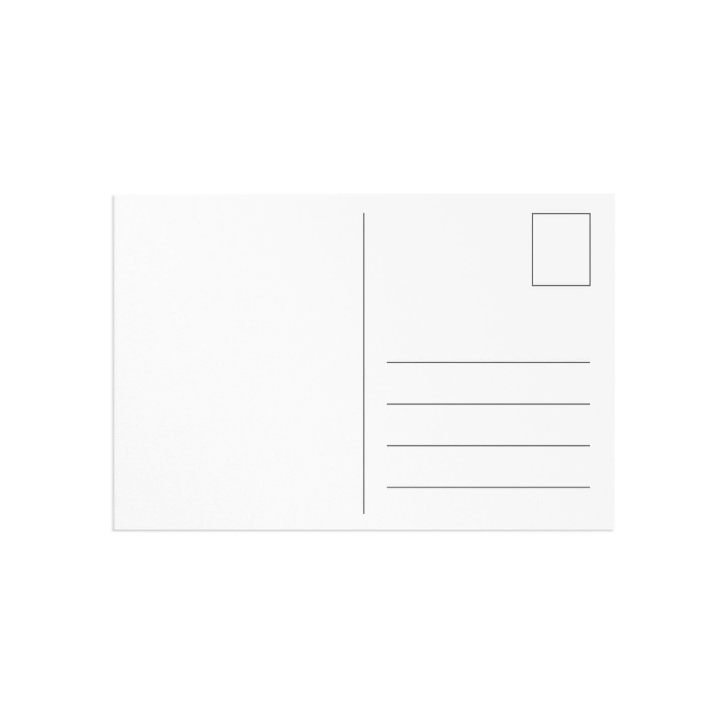 Blank Fine Art Postcard for writing, back view on glossy 280gsm paper, available in 6'' x 4'' and 7'' x 5'' sizes.