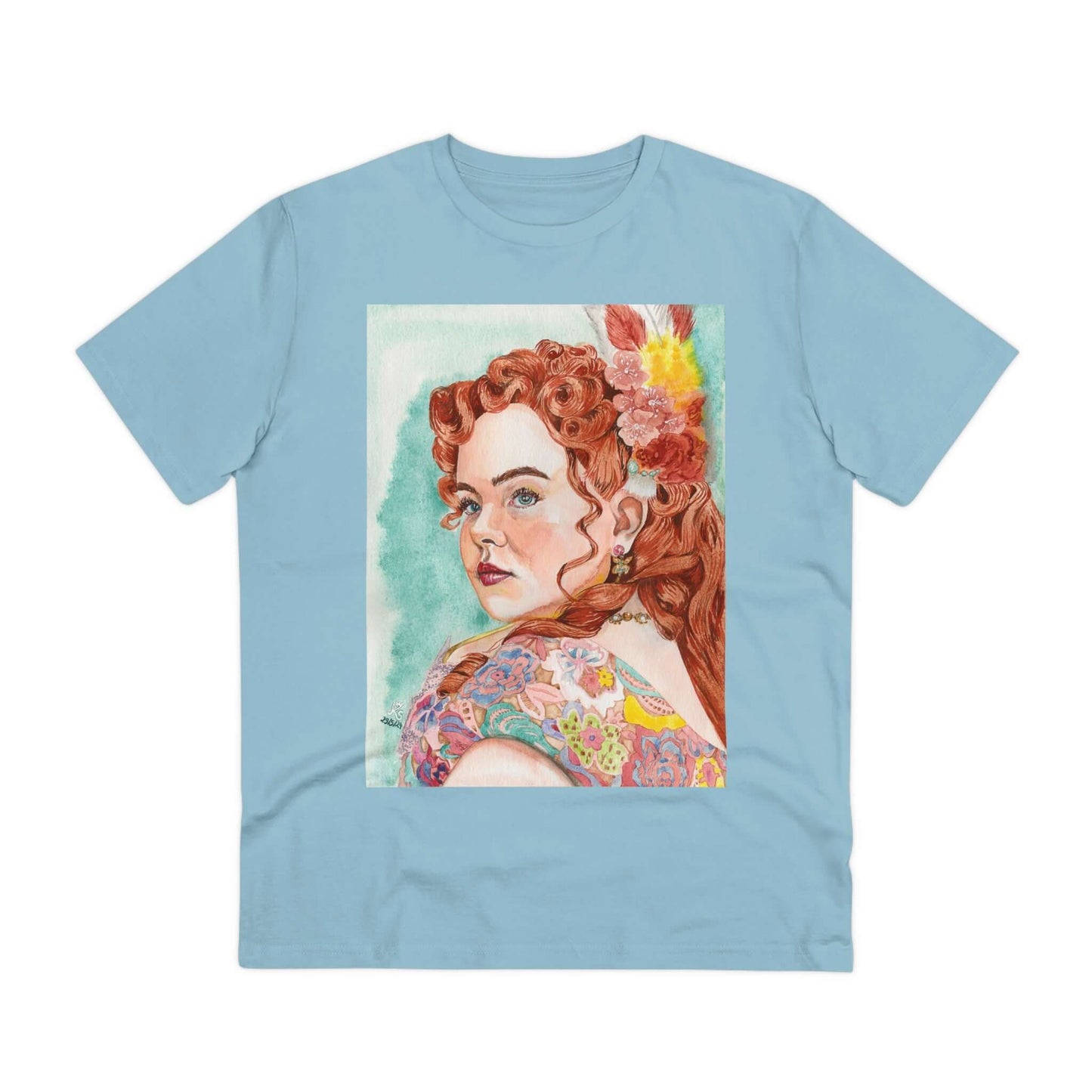 Unisex-T-Shirt mit Aquarell-Print von Penelope Featherington aus 100% biologischer Baumwolle, inspiriert von Bridgerton.