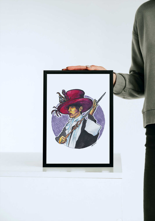 Original Aquarell Porträt im Comic Stil | The Artist formerly known as Prince | Fanart