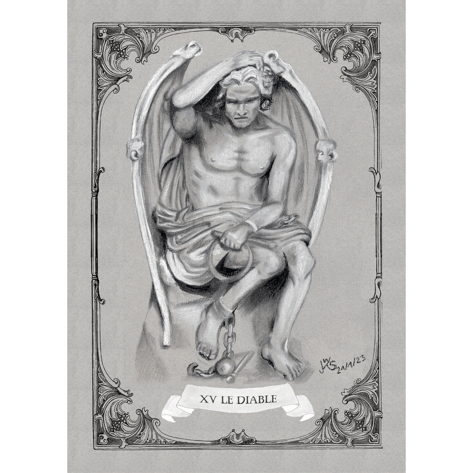 Tarotkarte "Der Teufel" Luzifer | Künstlerpostkarte Fine Art Print