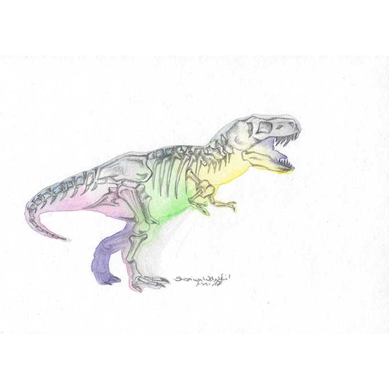 Tristan bares Teeth Watercolor T-Rex