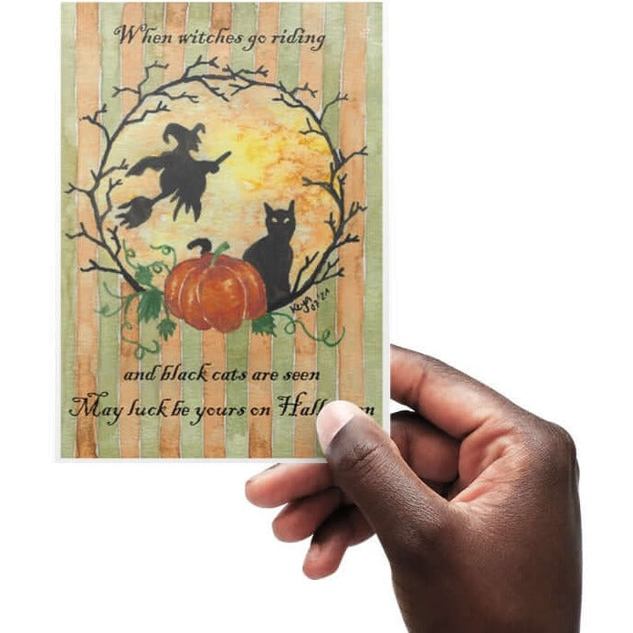Fine Art Postkarte May Luck be yours on Halloween