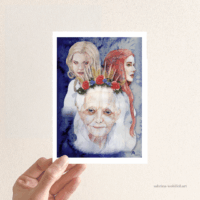 Limitiert - Fine Art Postkarte Tarotmotiv "Die Hohepriesterin" – Bild 3