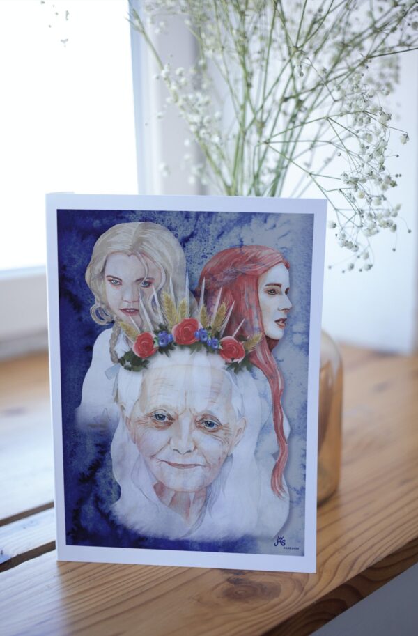 Limitiert - Fine Art Postkarte Tarotmotiv "Die Hohepriesterin"