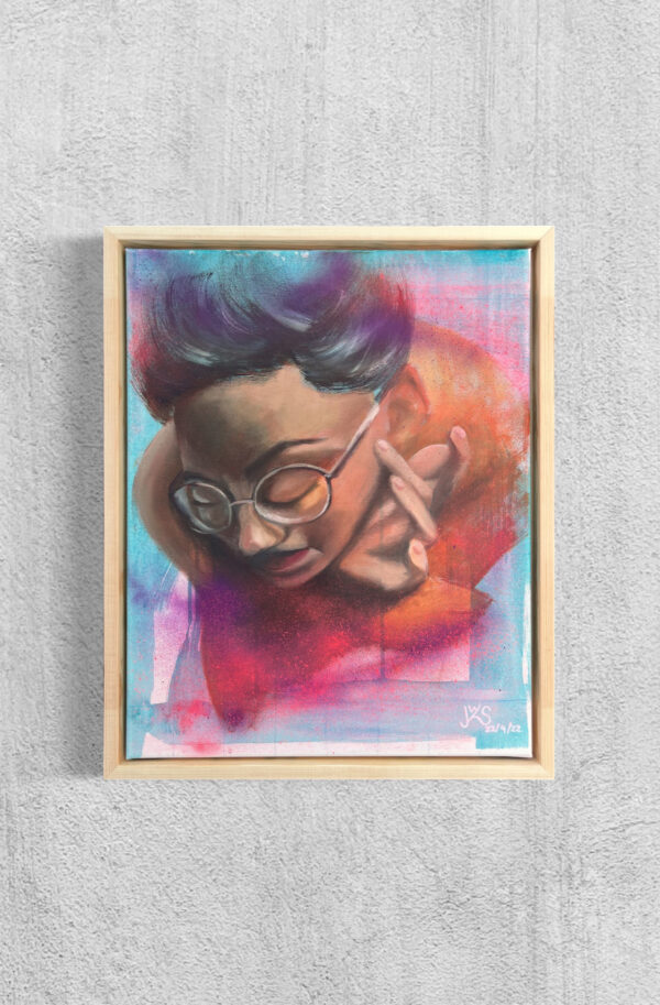Nora - Original Mixed Media Porträt auf Leinwand - Acryl/Öl