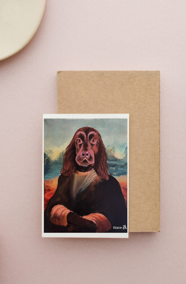 Limitiert - Fine Art Postkarte "Luna Lisa" nach Da Vinci