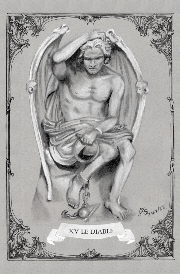 Fine Art Postkarte Tarotmotiv  "Der Teufel"