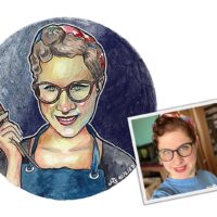 Modernes Aquarell-Porträt nach Foto im Comic Sketch Stil – Bild 7