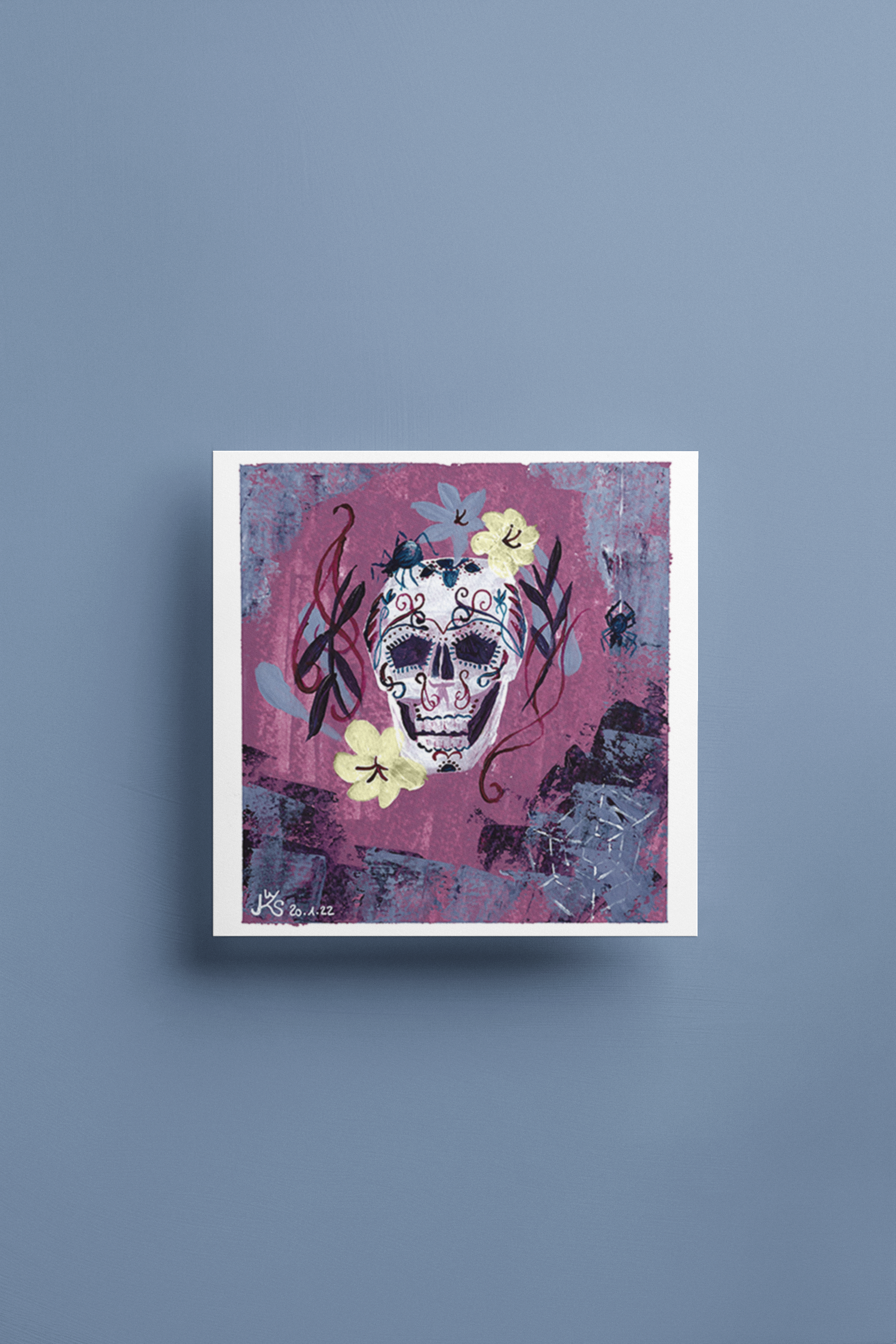 Calavera Candy Skull - Unikat Acryl auf Karton