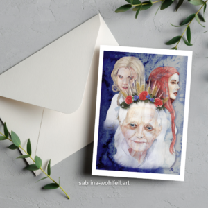 Limitiert - Fine Art Postkarte Tarotmotiv "Die Hohepriesterin"