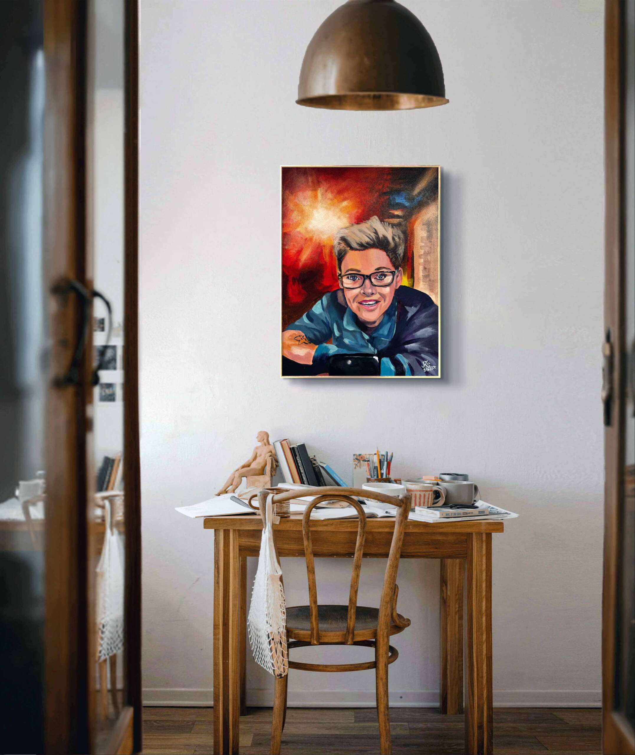 Handgemaltes Acryl Porträt auf Leinwand nach Deinem Foto – Bild 3