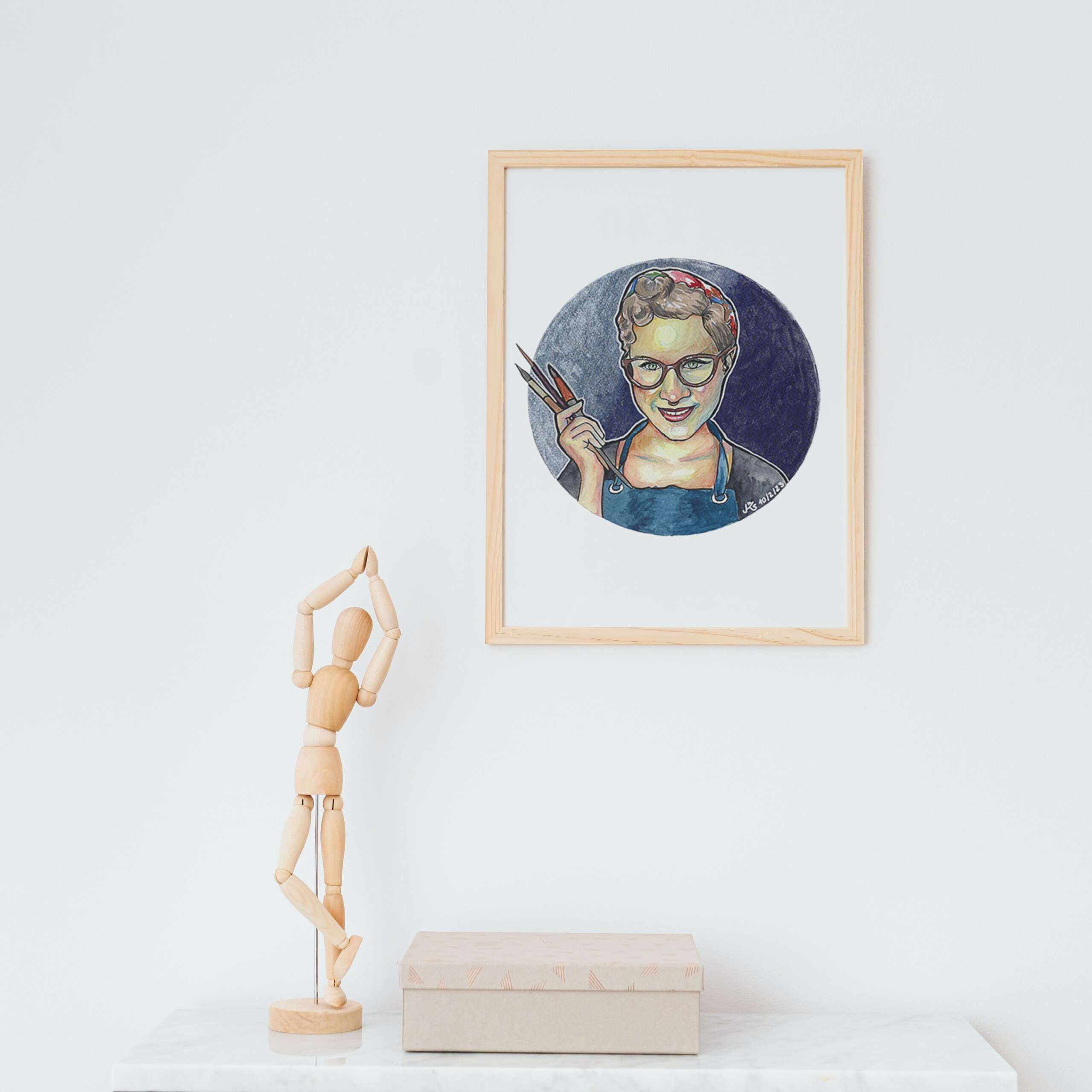 Modernes Aquarell-Porträt nach Foto im Comic Sketch Stil – Bild 3