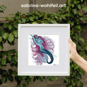 Kleine Meerjungfrau - Original Acryl auf Karton