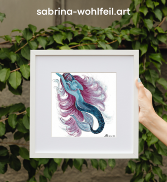 Kleine Meerjungfrau - Original Acryl auf Karton