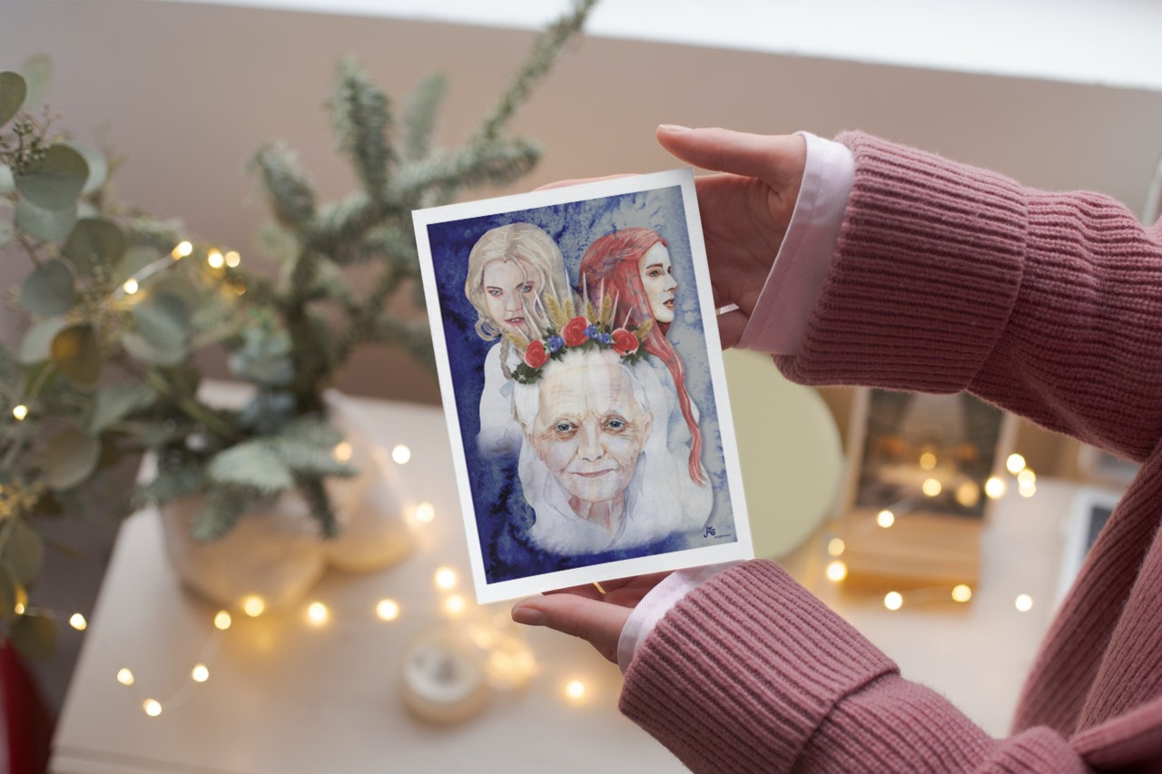 Limitiert - Fine Art Postkarte Tarotmotiv "Die Hohepriesterin" – Bild 6