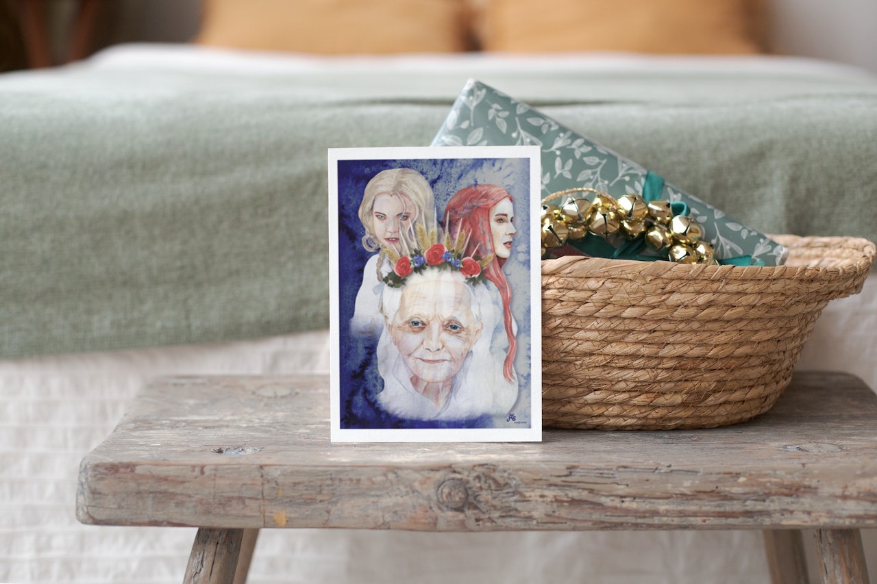 Limitiert - Fine Art Postkarte Tarotmotiv "Die Hohepriesterin" – Bild 5