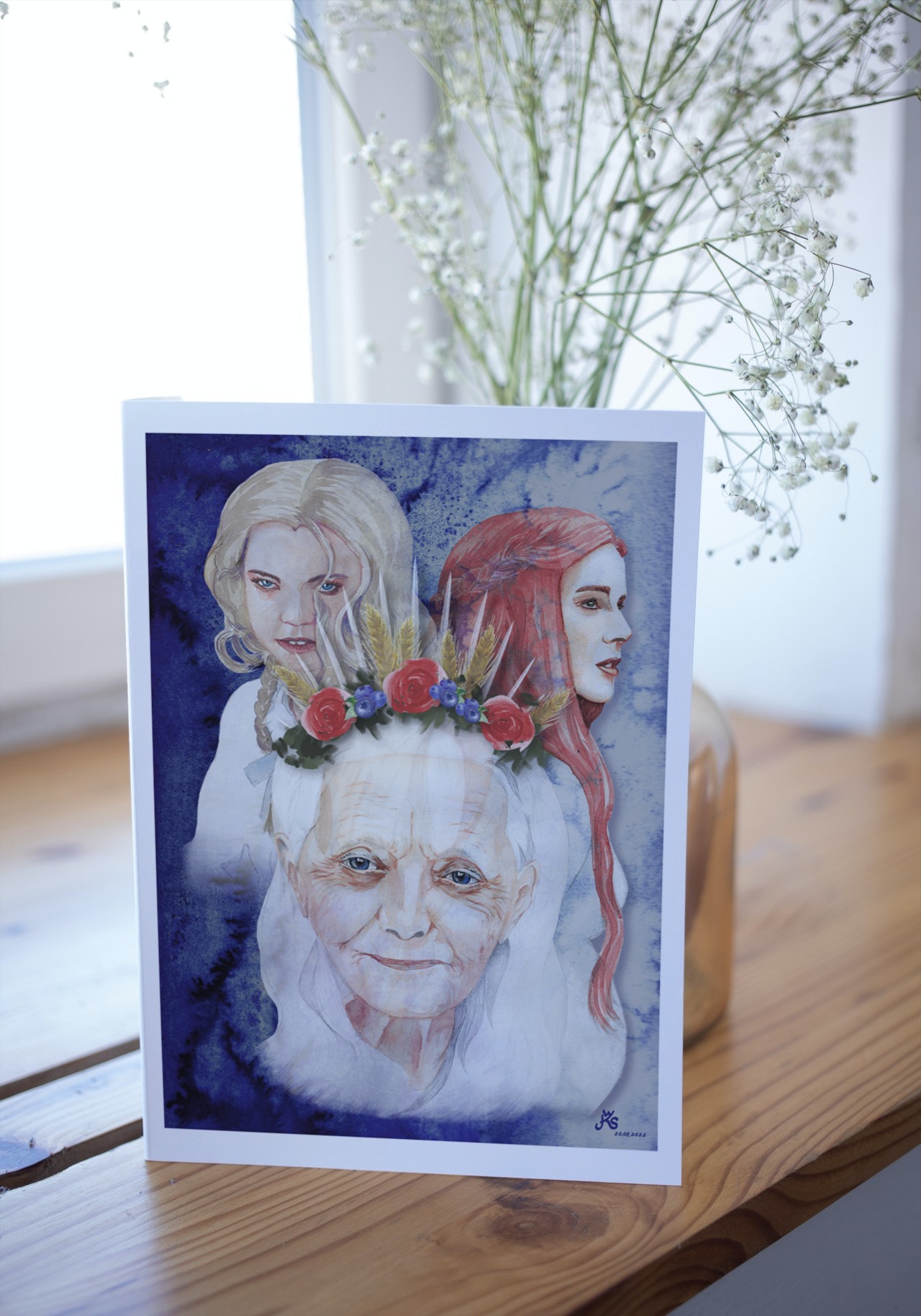 Limitiert - Fine Art Postkarte Tarotmotiv "Die Hohepriesterin" – Bild 4