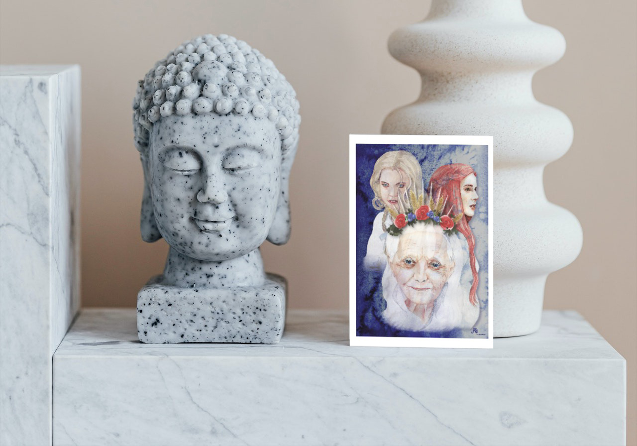 Limitiert - Fine Art Postkarte Tarotmotiv "Die Hohepriesterin" – Bild 3