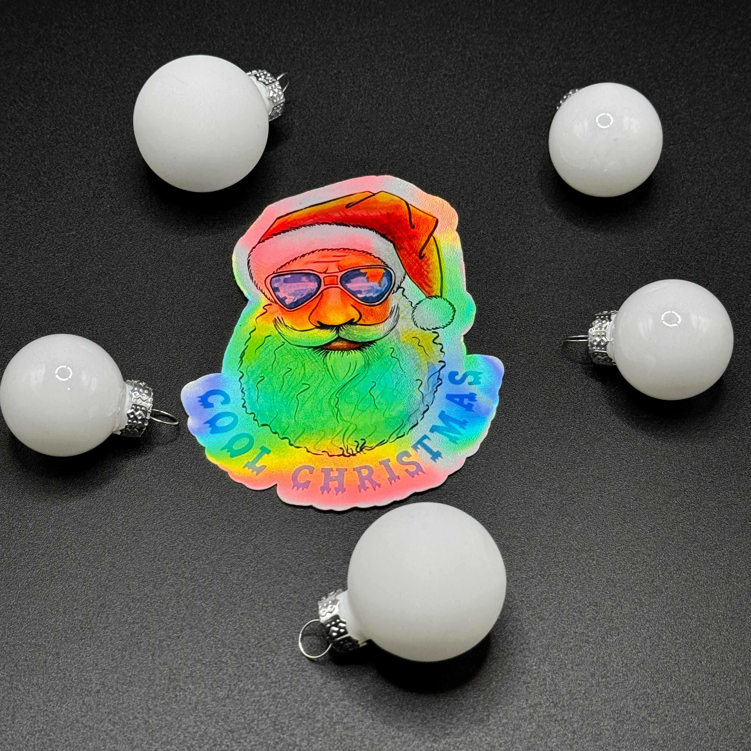 Cool Christmas holografischer Vinylsticker