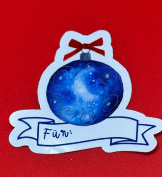 Galaxy Weihnachtskugel Geschenketikett