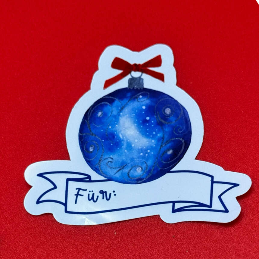 Galaxy Weihnachtskugel Geschenketikett