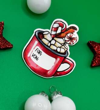 Heiße Schokolade Geschenketikett Vinyl