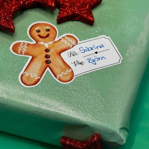 Lebkuchenmann Geschenketikett Vinylsticker