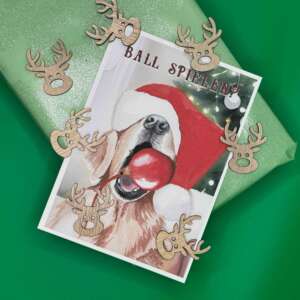 Weihnachtskarte lustige Hundeillustration