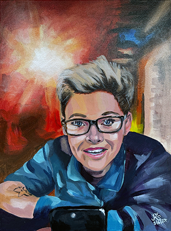 Handgemaltes Acryl Porträt auf Leinwand nach Deinem Foto – Bild 7