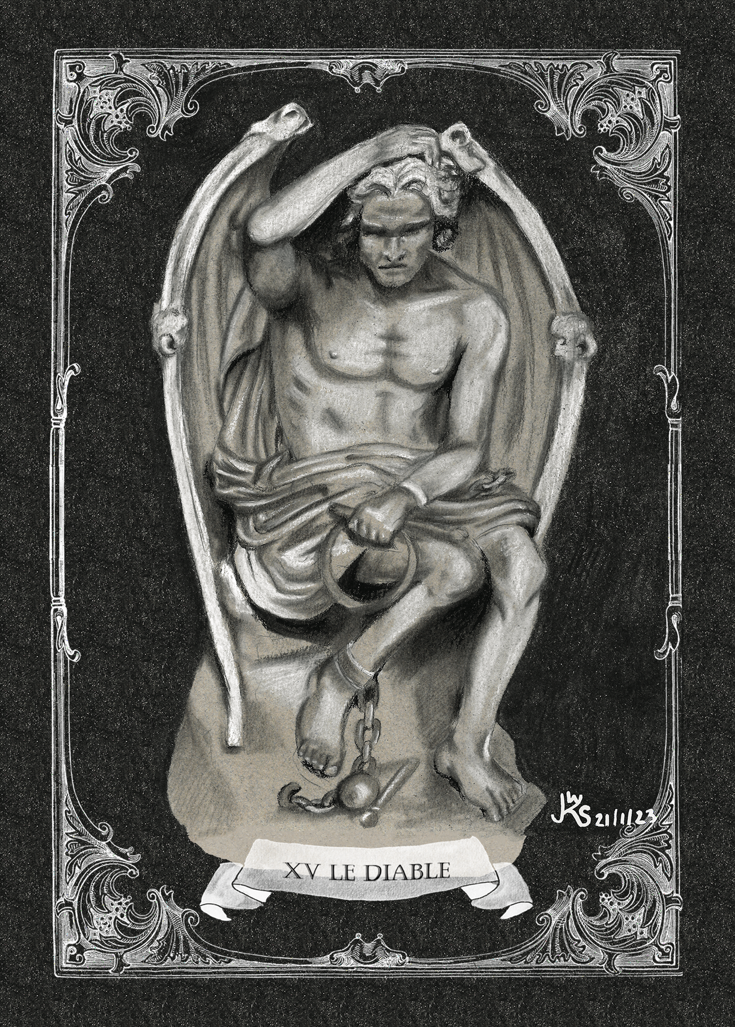 Fine Art Postkarte Tarotmotiv "Der Teufel" – Bild 6