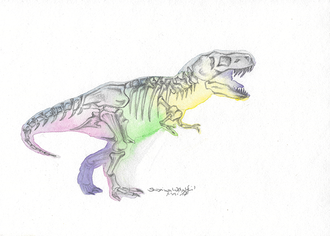 Tristan bares Teeth - Original Aquarell in Grisaille Technik – Bild 2