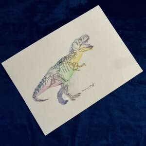 Tristan bares Teeth - Original Aquarell in Grisaille Technik