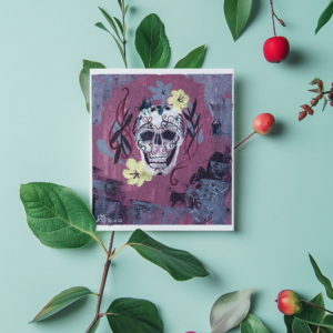 Calavera Candy Skull - Unikat Acryl auf Karton