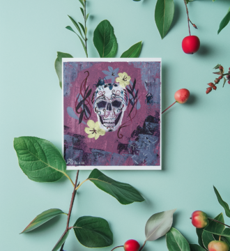 Calavera Candy Skull - Unikat Acryl auf Karton