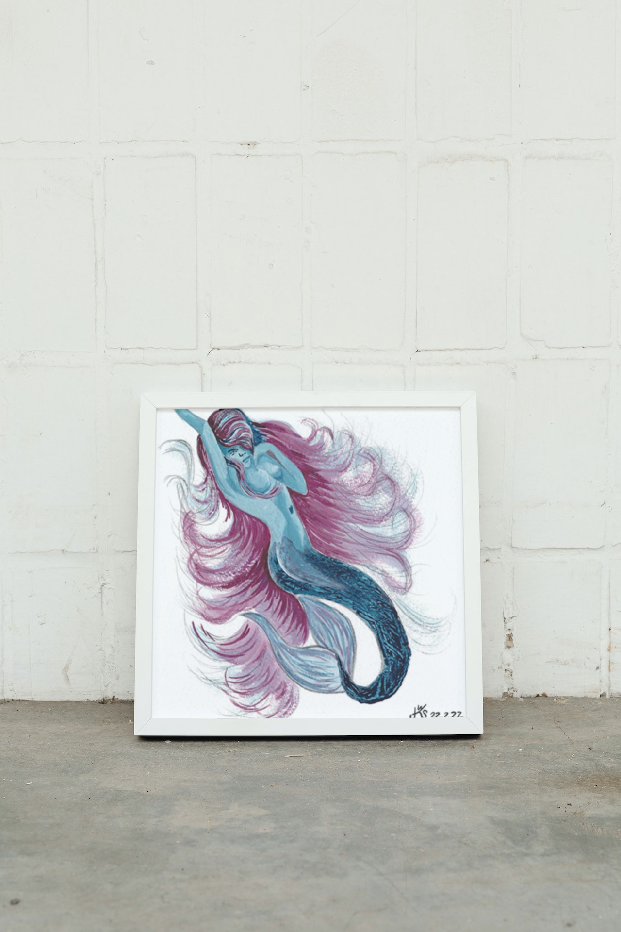 Kleine Meerjungfrau - Original Acryl auf Karton – Bild 3